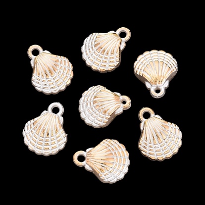 Pendentifs en plastique imitation perle abs, breloques en forme de coquillage, métal doré enlaça