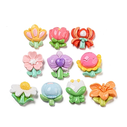 Opaque Resin Decoden Cabochons, Flower