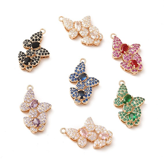 Латунь со стеклянными подвесками k9, золотые бабочки прелести