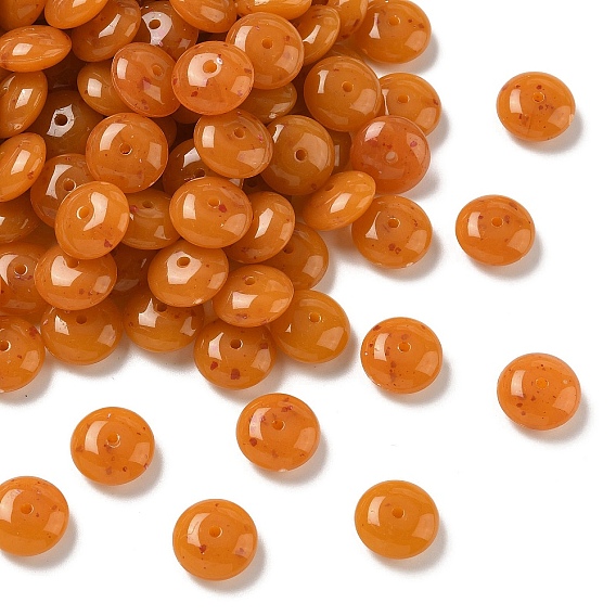 Acrylic Imitation Gemstone Beads, Rondelle, Two Tone