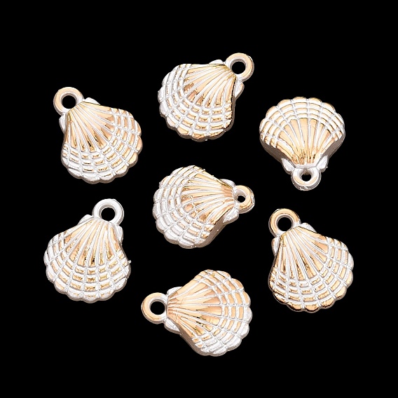 Pendentifs en plastique imitation perle abs, breloques en forme de coquillage, métal doré enlaça