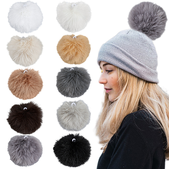 10 шт. 10 цвета искусственный мех кролика мягкий помпон, для шапок обувь шарфы подвески на сумку аксессуары