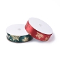 20 Yards Christmas Printed Polyester Satin Ribbon, for Wedding, Gift, Party Decoration, Gold Stamping Snowflake Pattern