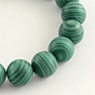 Brins de perles rondes en malachite synthétique