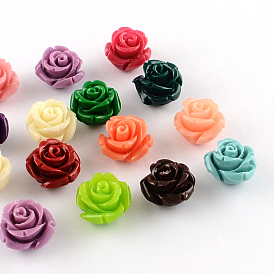 Dyed Synthetical Coral Beads, Flower, 12x8.5~9mm, Hole: 1mm