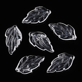 Transparent Glass Petal Beads, Peony Leaf