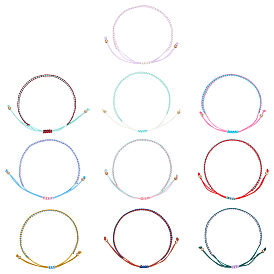 10 шт. 10 цвета двухцветные полиэстеровые шнуры плетеные браслеты для дружбы