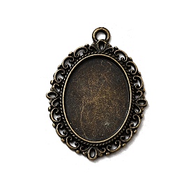 Сеттинги для кабошонов или кулона, сплав, тибетский стиль , без кадмия и без свинца, овальные