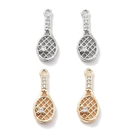 Подвески из латуни с покрытием из прозрачного кубического циркония, без кадмия, без никеля и без свинца, долговечный, очарование теннисной ракетки