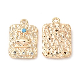 Brass Micro Pave Cubic Zirconia Pendants, with Glass Finding, Nickel Free, Rectangle