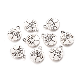 Плоские круглые с подвесками из сплава дерева тибетском стиле, без кадмия, без никеля и без свинца, 18.5x15x2 мм, Отверстие : 2 мм , около 590 шт / 1000 г