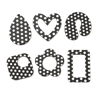 Акриловые подвески, с узором в горошек