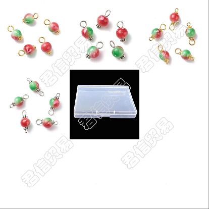 Kit de recherche de fabrication de bijoux de bricolage, y compris les breloques perlées rondes en résine peinte à la bombe et les connecteurs de lien