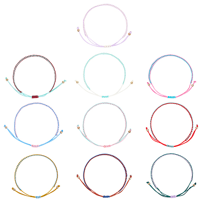 10 шт. 10 цвета двухцветные полиэстеровые шнуры плетеные браслеты для дружбы