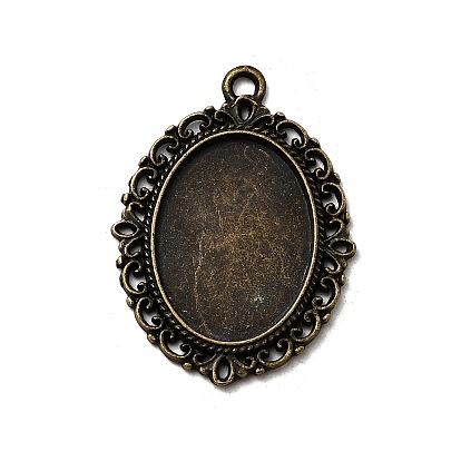 Сеттинги для кабошонов или кулона, сплав, тибетский стиль , без кадмия и без свинца, овальные