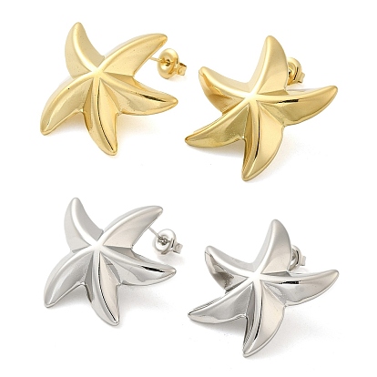304 Stainless Steel Stud Earrings for Women, Starfish