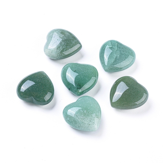 Natural Green Aventurine Heart Love Stone, Pocket Palm Stone for Reiki Balancing