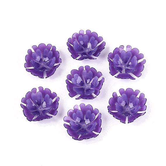 Heat Shrink Acrylic Bead Caps, Multi-Petal Flower