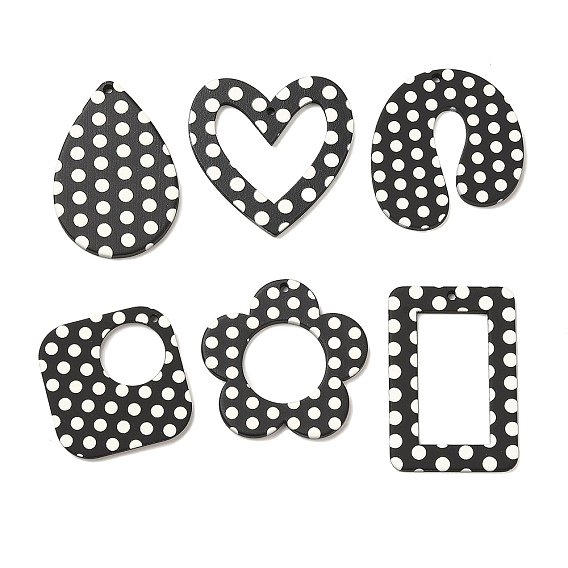 Акриловые подвески, с узором в горошек