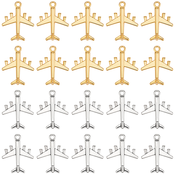 60 шт 2 цвета подвески из сплава в тибетском стиле, самолет