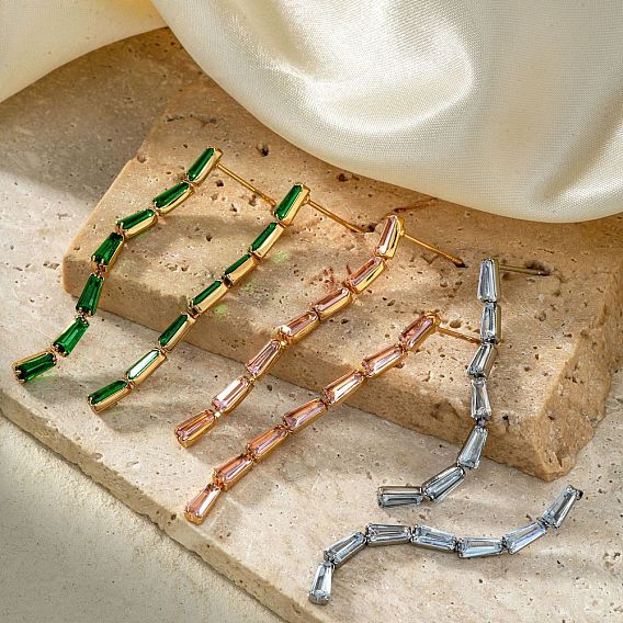 Блестящие модные женские серьги-гвоздики, модный и универсальный, цепочка-оберег