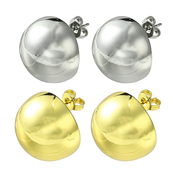 Латунные серьги-гвоздики для женщин, полукруглый