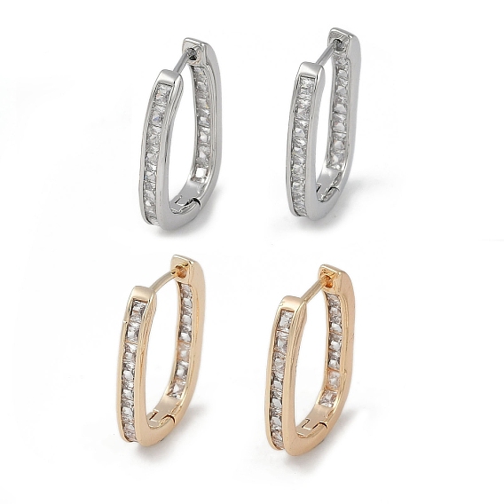 Серьги-кольца из прозрачного кубического циркония, украшения из латуни для женщин