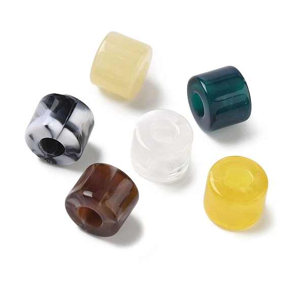 Акриловые бусины двухцветные, имитация драгоценных камней, колонка