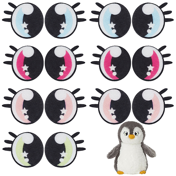 24пары 4цветные полиэстеровые пришивные заплатки, аппликации из ткани, глаз