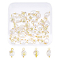 40Pcs 4 Style Natural Keshi Pearl Pendants, with Alloy Cabochons and Brass Loops, Shell & Sea Horse & Starfish