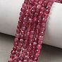 Natural Pink Tourmaline Beads Strands, Faceted, Cube