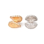 925 Sterling Silver Micro Pave Clear Cubic Zirconia Beads, Rack Plating, Long-Lasting Plated, Flower