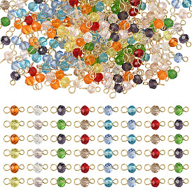 240Stk. 10 Farben Glasverbinder Charms, mit 304 Edelstahl Zubehör
