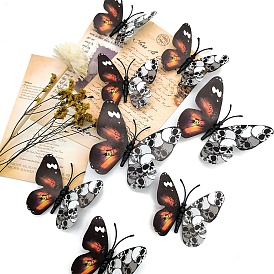 Halloween Butterfly 12Pcs PVC Adhesive Waterproof Stickers Self-Adhesive Stickers, for DIY Wall Decoration