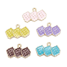 Alloy Enamel Pendants, Light Gold, Cookies