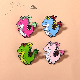 Alloy Enamel Cup Brooches, with Enamel Pins, Dinosaur