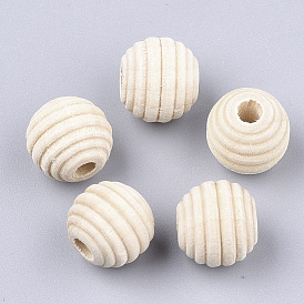 Natural Wood Beads, Beehive Beads