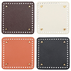 4 шт. 4 цвета дна сумок из искусственной кожи, квадратный, для самостоятельного изготовления вязаной крючком сумки, золотые