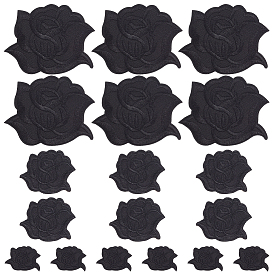 15 шт. 3 стили термонаклейки на ткань, аппликация патч, швейные украшения, цветок