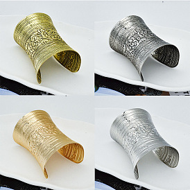 Браслеты-манжеты из сплава exaggerate, рельефные браслеты для женщин, цветок