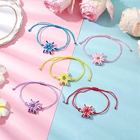 Регулируемые нейлоновые браслеты, гексаграмма с браслетами от сглаза для женщин, с бусинами лэмпворк и стеклянными бусинами