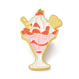 Ice-cream Enamel Pin, Funny Alloy Enamel Brooch for Backpacks Clothes, Golden