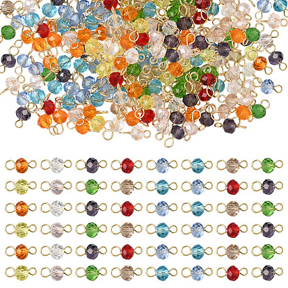 240Stk. 10 Farben Glasverbinder Charms, mit 304 Edelstahl Zubehör