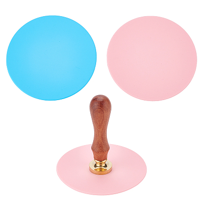 4Pcs 2 Colors Silicone Cup Mat, Flat Round