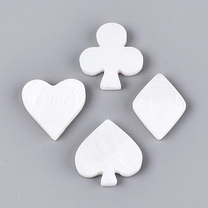 4 шт 4 стили натуральные пресноводные бусины из ракушек, черва пика бубна