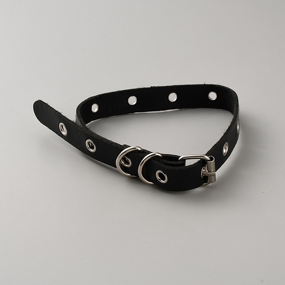 Ожерелья-чокеры из искусственной кожи с заклепками из сплава в стиле панк-рок, платина