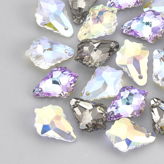 K9 Glass Rhinestone Pendants, Maple Leaf