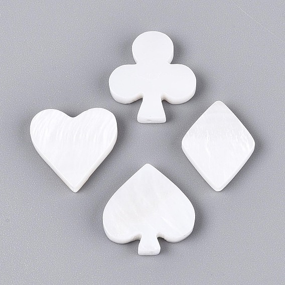 4 шт 4 стили натуральные пресноводные бусины из ракушек, черва пика бубна