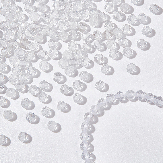 2 нити из натурального кварцевого хрусталя бусины нити, бусины из горного хрусталя, граненые, круглые