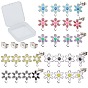 28Pcs 7 Colors Flower 304 Stainless Steel Enamel Stud Earring Findings, with Loop and Ear Nuts/Earring Backs